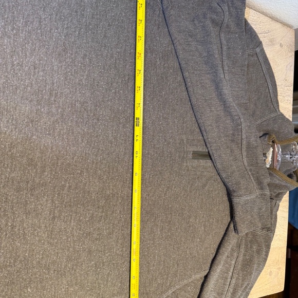 TRUE GRIT Daybreak 1/4 Zip Pullover Top Khaki Brown Gray Size Medium M - Picture 8 of 11